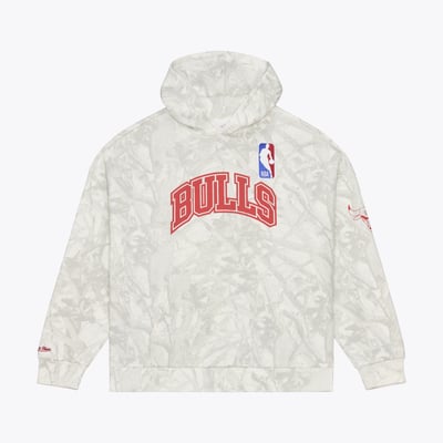  Chicago Bulls Mitchell & Ness Ghosted Fleece Hoodie - White
