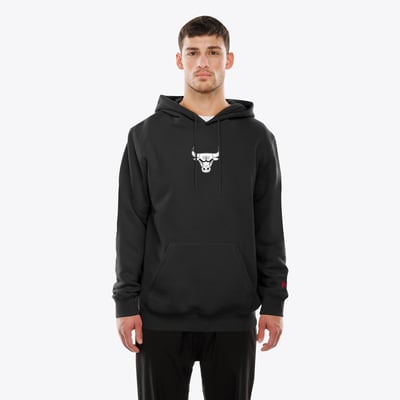 Chicago Bulls New Era Front and Back Graphic Pullover Hoodie - Black
