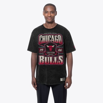 Chicago Bulls New Era Mineral Wash Graphic T-Shirt - Black
