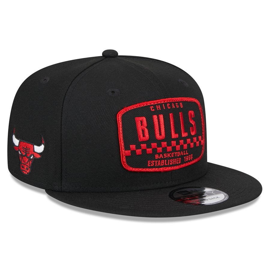 Men's Chicago Bulls New Era Black Rally Drive Finish Line Patch 9FIFTY ...