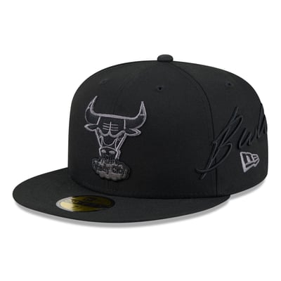 Chicago Bulls New Era Side Script 59FIFTY Fitted Hat - Black