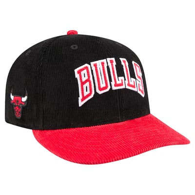 Chicago Bulls New Era Corduroy 9FIFTY Snapback Hat - Black/Red