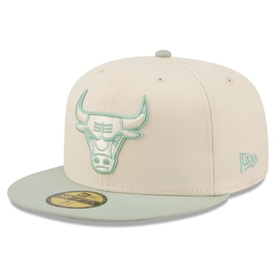 Chicago Bulls New Era Color Pack 2-Tone 59FIFTY Fitted Hat - Cream/Light Green
