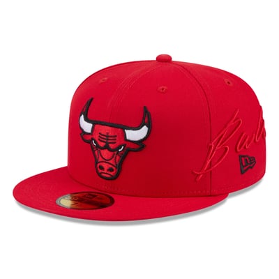 Chicago Bulls New Era Side Script 59FIFTY Fitted Hat - Red