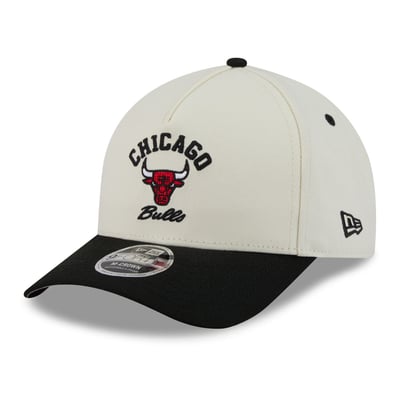 Chicago Bulls New Era Arch 9FORTY A-Frame M-Crown Adjustable Hat - White/Black
