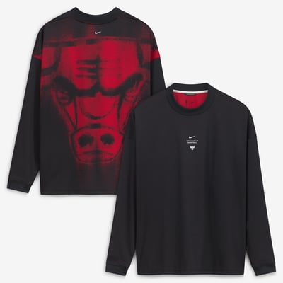 Chicago Bulls Nike 2026/27 Standard Issue Pre-Game Performance Long Sleeve T-Shirt - Black