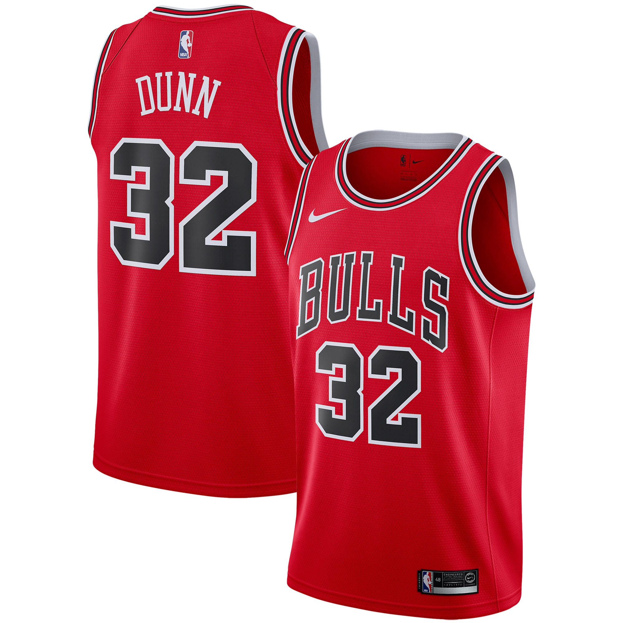 Men's Chicago Bulls Kris Dunn Nike Red Replica Swingman Jersey