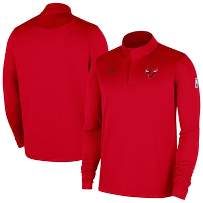 Chicago Bulls Nike Authentic Coaches Quarter-Zip Dri-FIT Top - Red