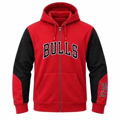  Chicago Bulls Profile Big & Tall Full-Zip Fleece Hoodie - Red