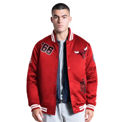 Chicago Bulls Starter Elite Full Snap Varsity Jacket - Red