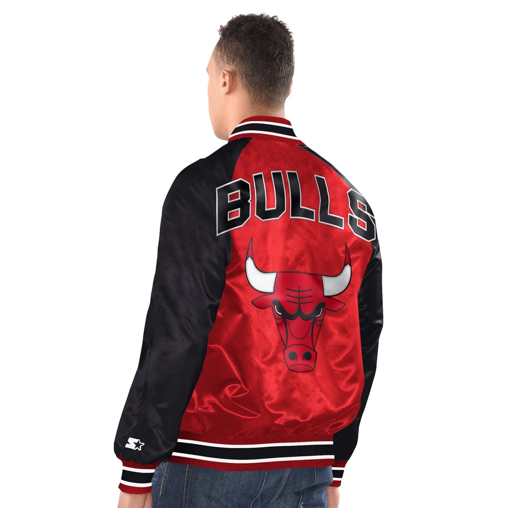  Chicago Bulls Starter Inductee Raglan Full-Snap Varsity Jacket - Red/Black