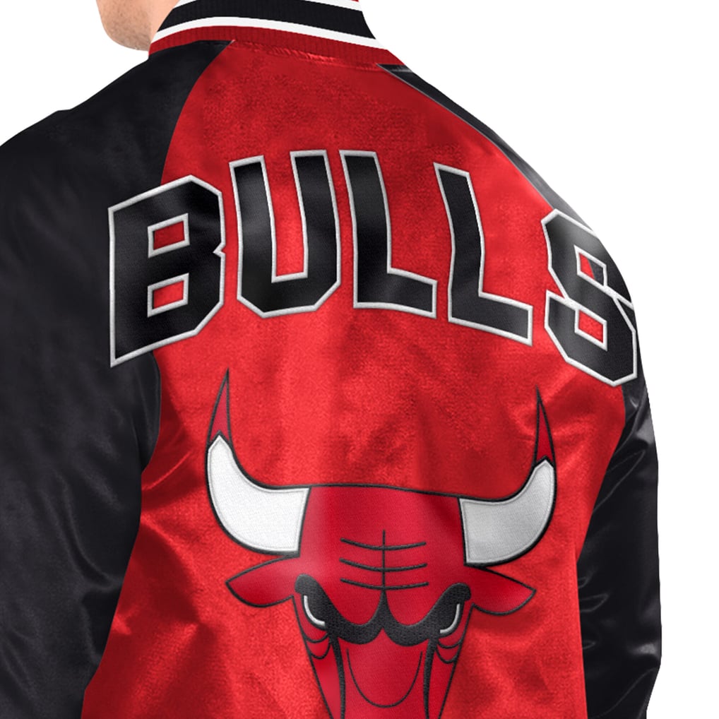  Chicago Bulls Starter Inductee Raglan Full-Snap Varsity Jacket - Red/Black