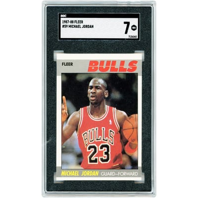 Michael Jordan Chicago Bulls 1987-88 Fleer #59 SGC Authenticated 7 Card 