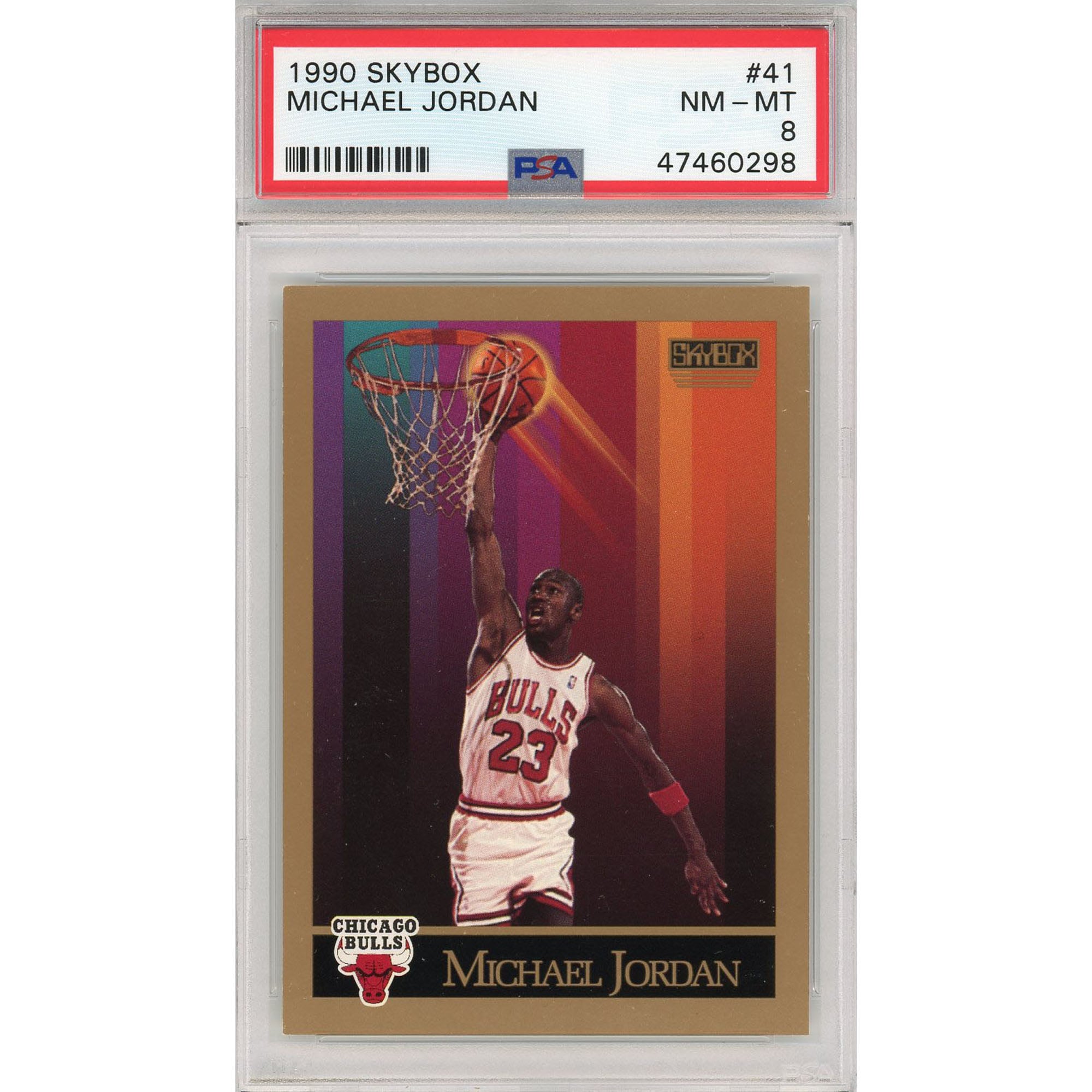 Chicago Bulls Michael Jordan 1990 Skybox #41 PSA 8 Card - Skybox