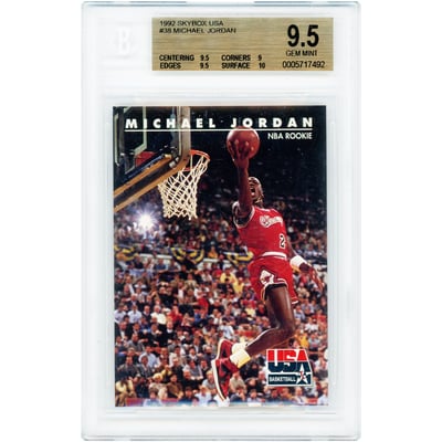 Michael Jordan Chicago Bulls 1992 Skybox USA #38 BGS Authenticated 9.5 Card - 9.5,9,9.5,10 Subgrades