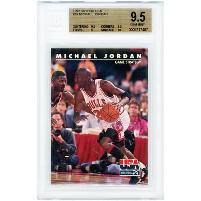 Michael Jordan Chicago Bulls 1992 Skybox USA #39 BGS Authenticated 9.5 Card - 9.5,9.5,9,10 Subgrades