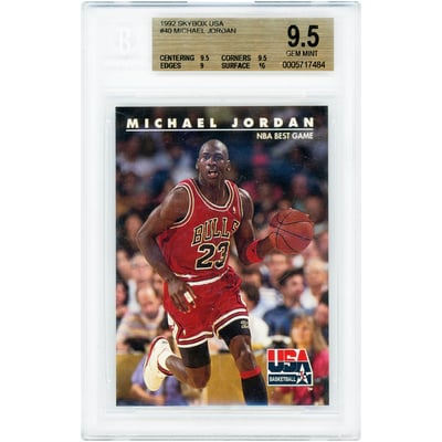 Michael Jordan Chicago Bulls 1992 Skybox USA #40 BGS Authenticated 9.5 Card - 9.5,9.5,9,10 Subgrades