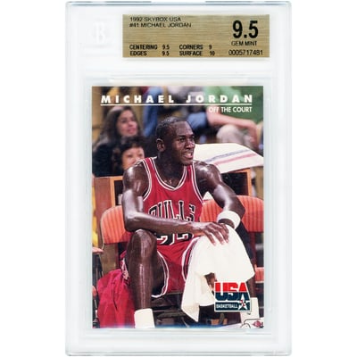 Michael Jordan Chicago Bulls 1992 Skybox USA #41 BGS Authenticated 9.5 Card - 9.5,9,9.5,10 Subgrades
