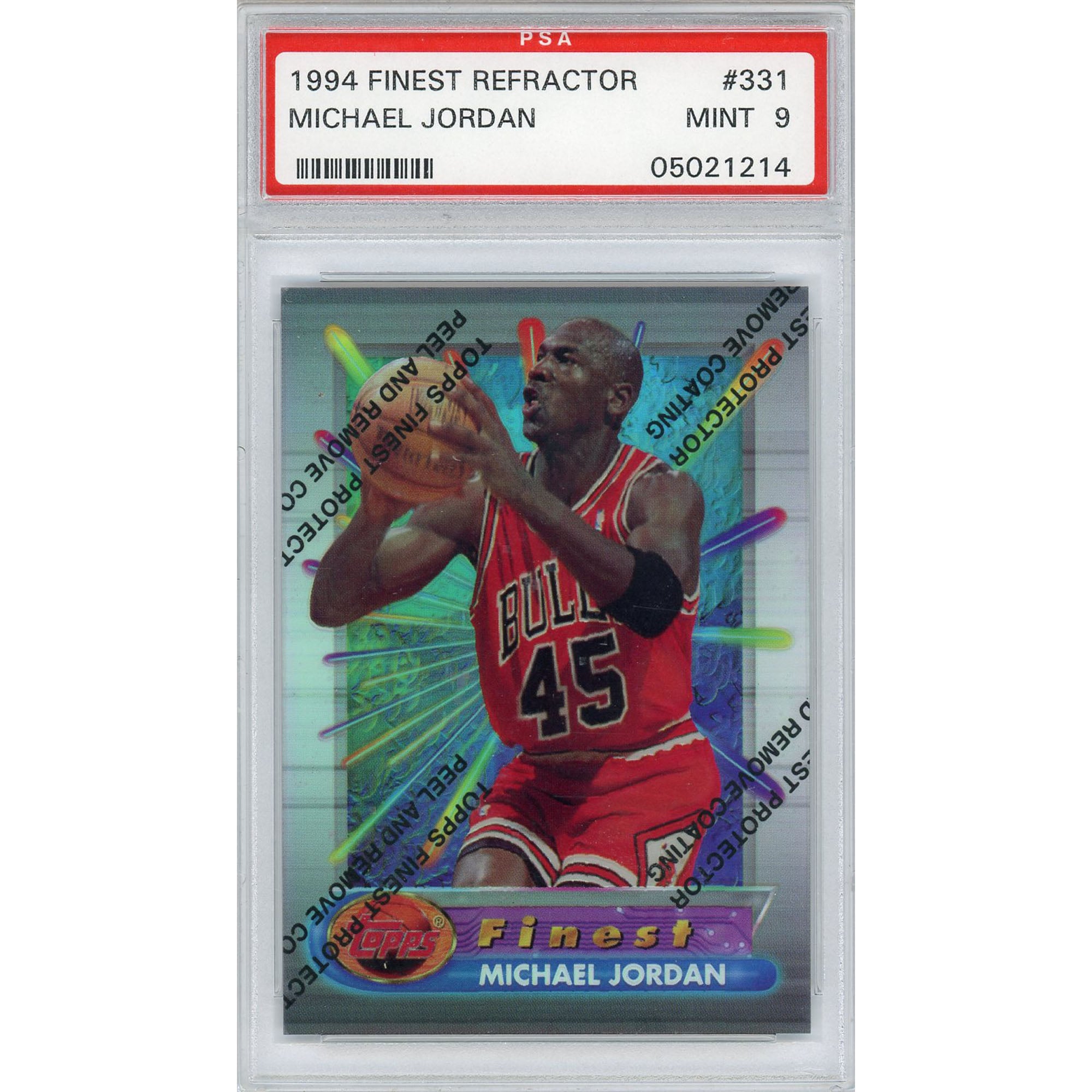 Chicago Bulls Michael Jordan 1994 Topps Finest Refractor with 