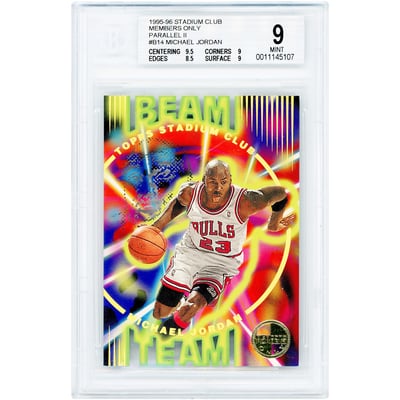 Michael Jordan Chicago Bulls 1995-96 Topps Stadium Club Members Only Beam Team Parallel II #B-14 BGS Authenticated 9 Card