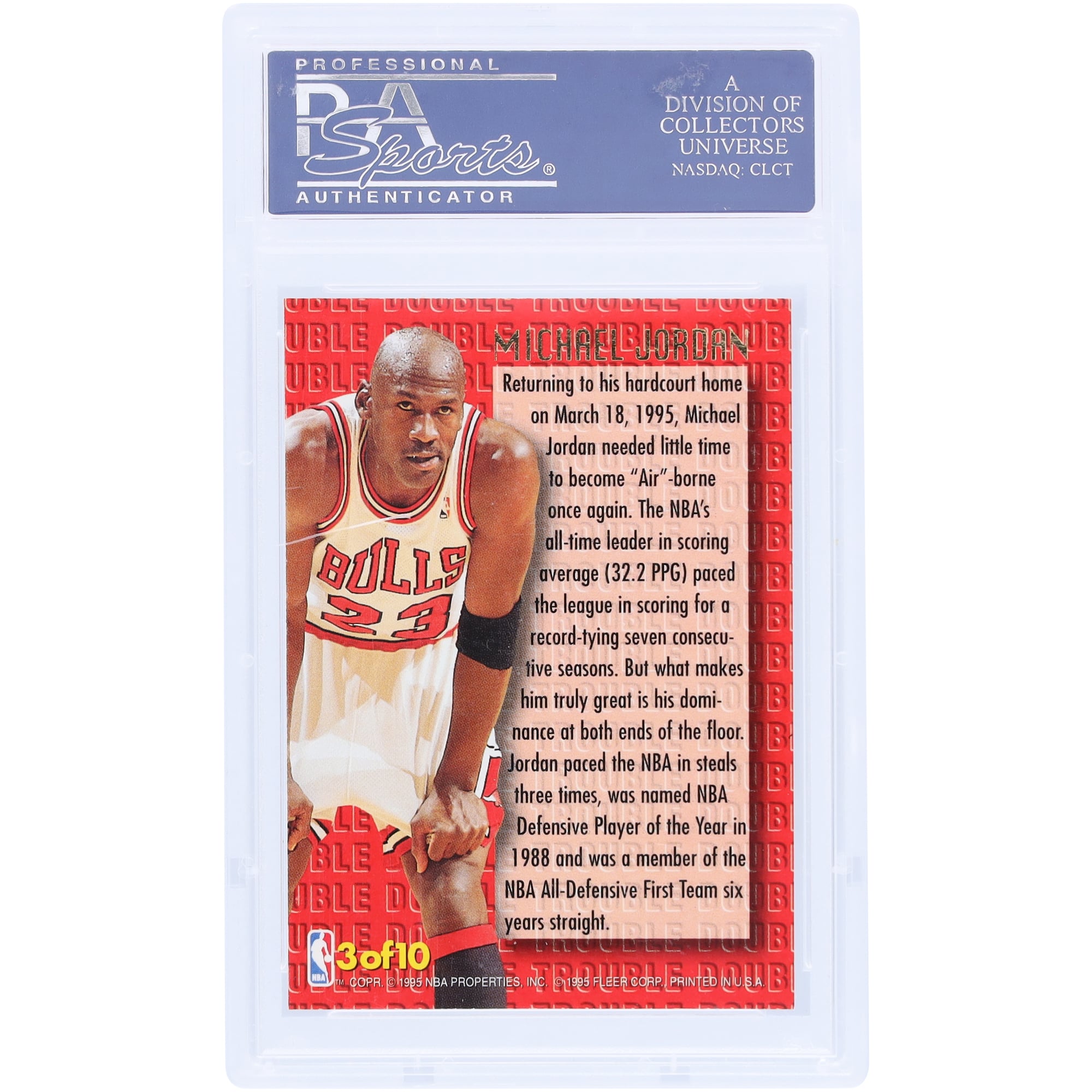Jordan Michael Bulls SP NBA Chicago Card MICHAEL JORDAN COA Deck 