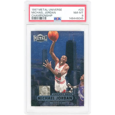 Michael Jordan Chicago Bulls 1997-98 Skybox Metal Universe Championship #23 PSA Authenticated 8 Card 