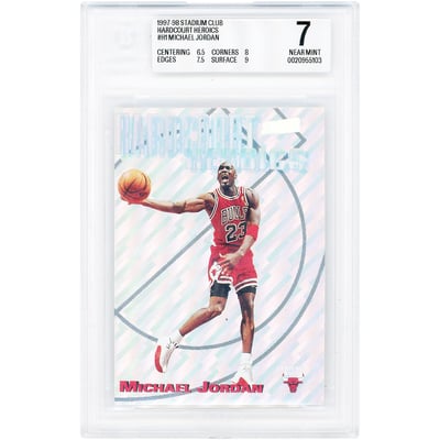 Michael Jordan Chicago Bulls 1997-98 Topps Stadium Club Hardcourt Heroics #H1 BGS Authenticated 7 Card - 6.5,8,7.5,9 Subgrades