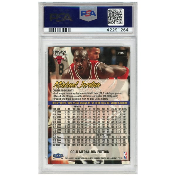 Chicago Bulls Michael Jordan 1997 Fleer Ultra Gold Medallion 
