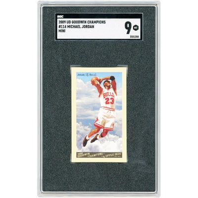 Michael Jordan Chicago Bulls 2009 Upper Deck Goodwin Champions Mini #114 SGC Authenticated 9 Card 