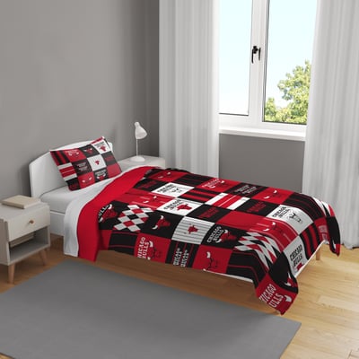 Chicago Bulls Pegasus Patchwork Plaid Two-Piece Twin/Twin XL Bed in a Bag Set