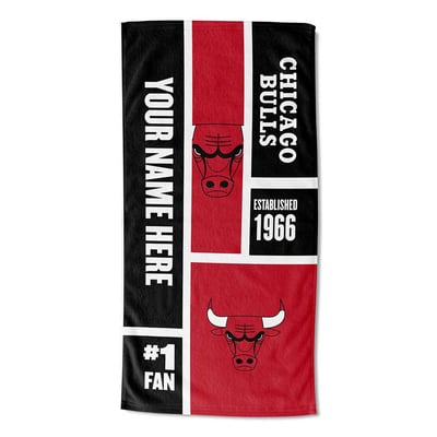 Chicago Bulls The Northwest Group 30'' x 60'' Colorblock Personalized Beach Towel