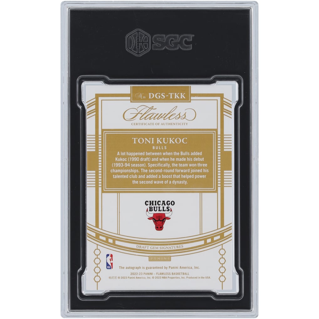Toni Kukoc Chicago Bulls Autographed 2022-23 Panini Flawless Draft 