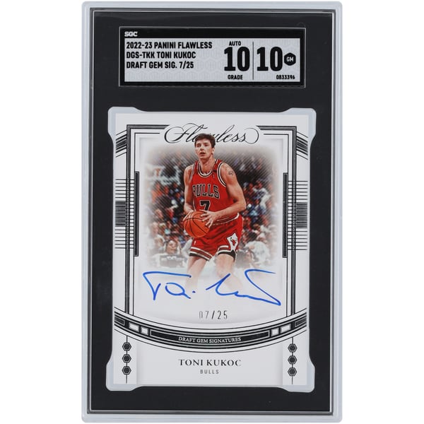 Toni Kukoc Chicago Bulls Autographed 2022-23 Panini Flawless Draft 