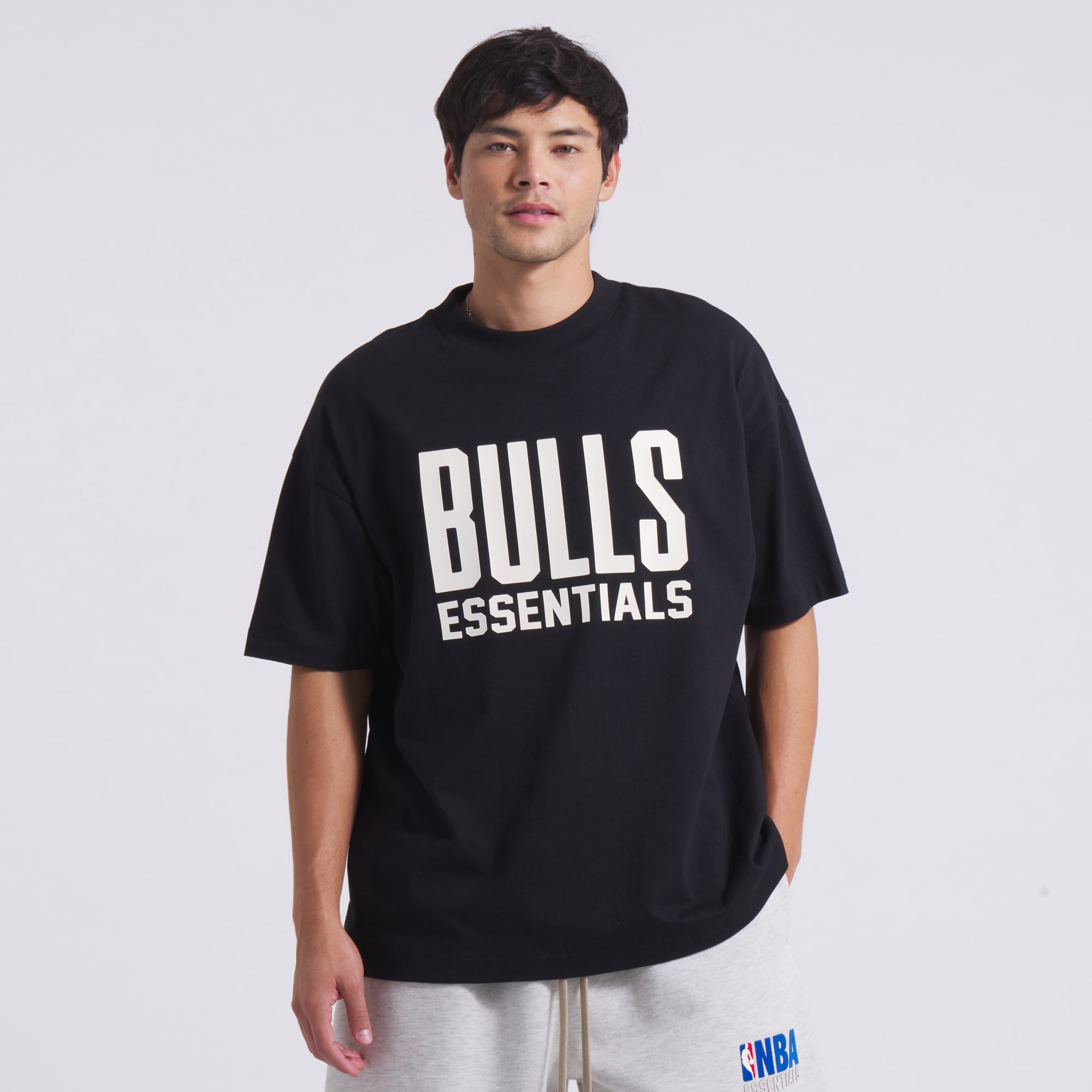 Chicago Bulls Fear of God Unisex NBA x ESSENTIALS T-Shirt - Black