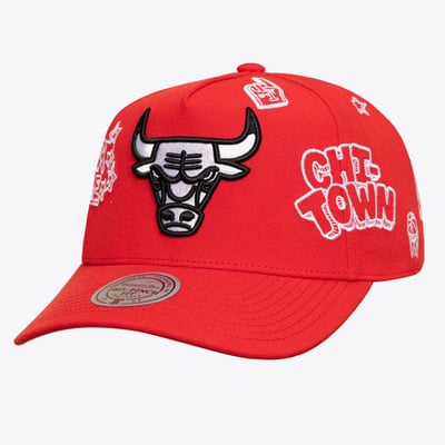  Chicago Bulls Mitchell & Ness Unisex Downtown Doodle Pro Snapback Hat - Red