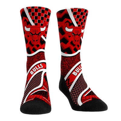  Chicago Bulls Rock Em Unisex Ball Pattern Crew Socks - Red