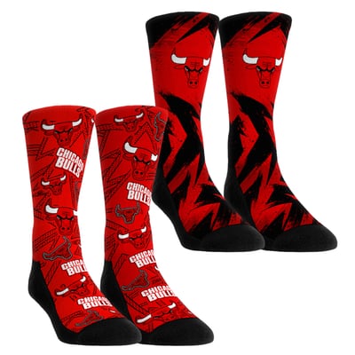  Chicago Bulls Rock Em Unisex Game Day 2-Pack Crew Socks - Red