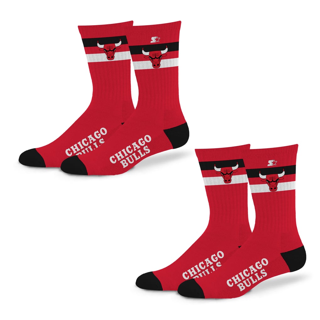 Chicago Bulls Starter Unisex Team Color 2-Stripe 2-Pack Crew Socks Set
