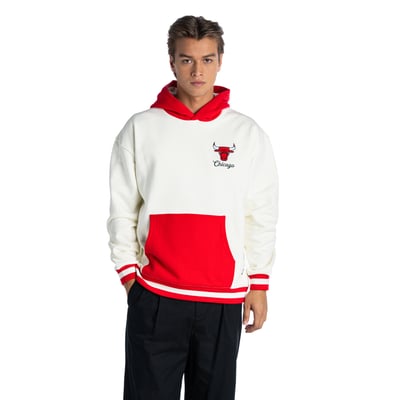  Chicago Bulls The Wild Collective Unisex Colorblock Hoodie - White/Red
