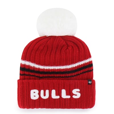 Chicago Bulls '47 Women's Fuzzy Script Cuffed Knit Hat with Pom - Red