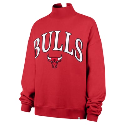  Chicago Bulls '47 Women's Oversized Vantage Mock Neck Sweatshirt - Red