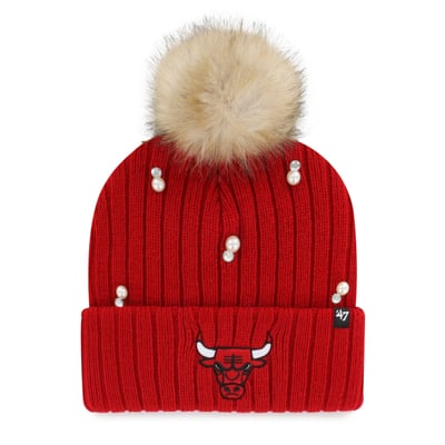 Chicago Bulls '47 Women's Pearl Cuffed Knit Hat with Pom - Red