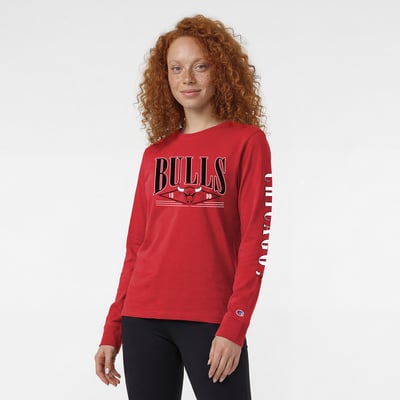 Chicago Bulls Champion Women's Long Sleeve Banner T-Shirt - Red