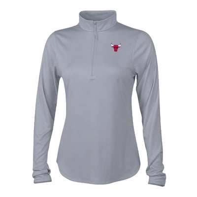 Chicago Bulls Columbia Women's Fairway Breeze Quarter-Zip Pullover - Gray