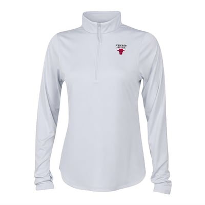 Chicago Bulls Columbia Women's Fairway Breeze Quarter-Zip Pullover - White