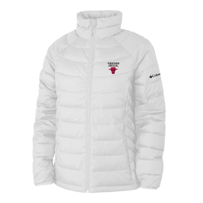 Chicago Bulls Columbia Women's Powder Lite II Omni-Heat Reflective Raglan Full-Zip Puffer Jacket - White