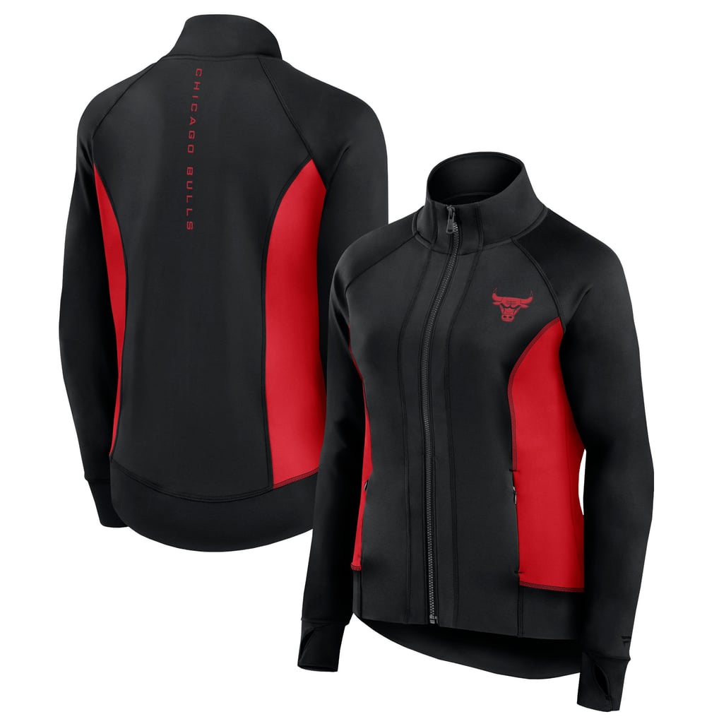 Women's Chicago Bulls Fanatics Black Studio Fitted Full-Zip Gym Track ...