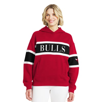  Chicago Bulls WEAR by Erin Andrews Women's Stripe Pullover Hoodie - Red