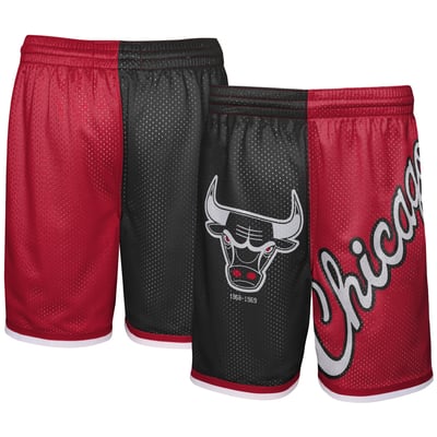 Chicago Bulls Mitchell & Ness Youth Hardwood Classics Big Face 5.0 Shorts - Black/Red