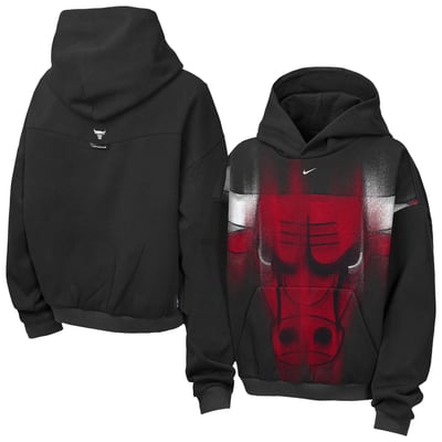  Chicago Bulls Nike Youth 2026 Standard Issue Practice Icon Fleece Pullover Hoodie - Black